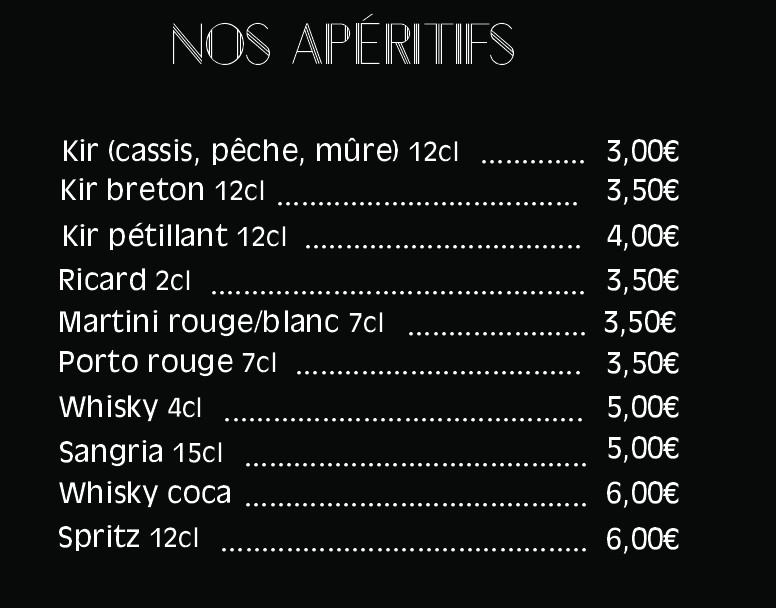 Restaurant L'exception Plérin - Apéritifs